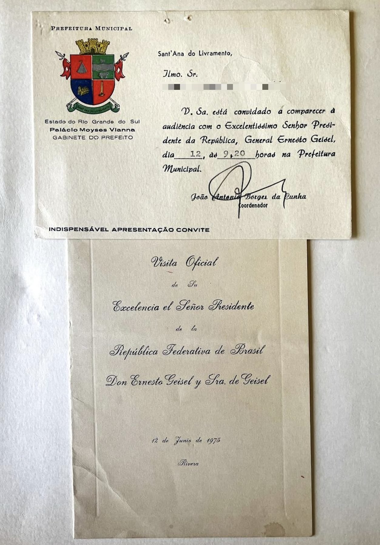 Official Invitation to President Geisel's Visit
